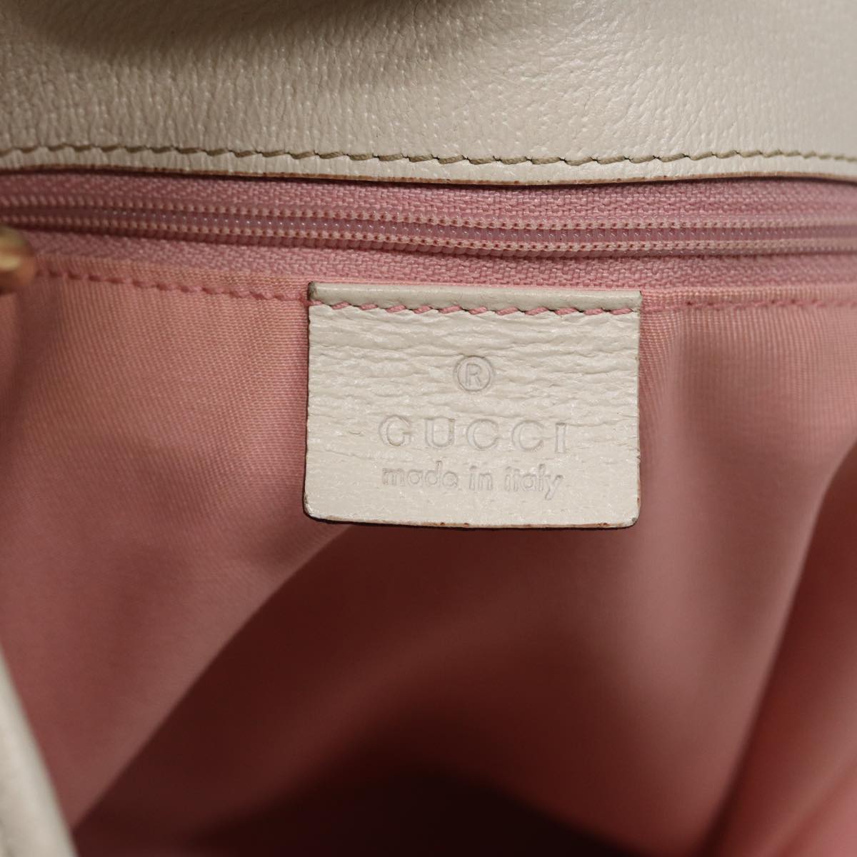 GUCCI GG Canvas Tote Bag Pink White gold 120836 Auth 85502