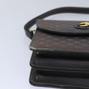 CELINE Macadam Canvas Shoulder Bag Gray Gold Auth 85525-8