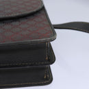 CELINE Macadam Canvas Shoulder Bag Gray Gold Auth 85525-15