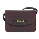 CELINE Macadam Canvas Shoulder Bag Gray Gold Auth 85525-13