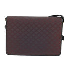 CELINE Macadam Canvas Shoulder Bag Gray Gold Auth 85525-2