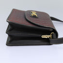 CELINE Macadam Canvas Shoulder Bag Gray Gold Auth 85525-4