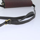 CELINE Macadam Canvas Shoulder Bag Gray Gold Auth 85525-7