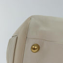 Salvatore Ferragamo Gancini Shoulder Bag Leather White Gold Auth 85534-8