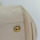 Salvatore Ferragamo Gancini Shoulder Bag Leather White Gold Auth 85534-15