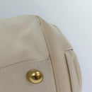 Salvatore Ferragamo Gancini Shoulder Bag Leather White Gold Auth 85534-17