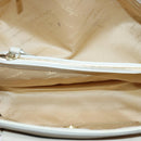 Salvatore Ferragamo Gancini Shoulder Bag Leather White Gold Auth 85534-10