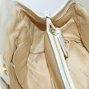 Salvatore Ferragamo Gancini Shoulder Bag Leather White Gold Auth 85534-19