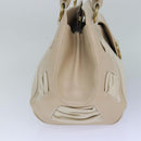 Salvatore Ferragamo Gancini Shoulder Bag Leather White Gold Auth 85534-3