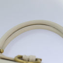 Salvatore Ferragamo Gancini Shoulder Bag Leather White Gold Auth 85534-14