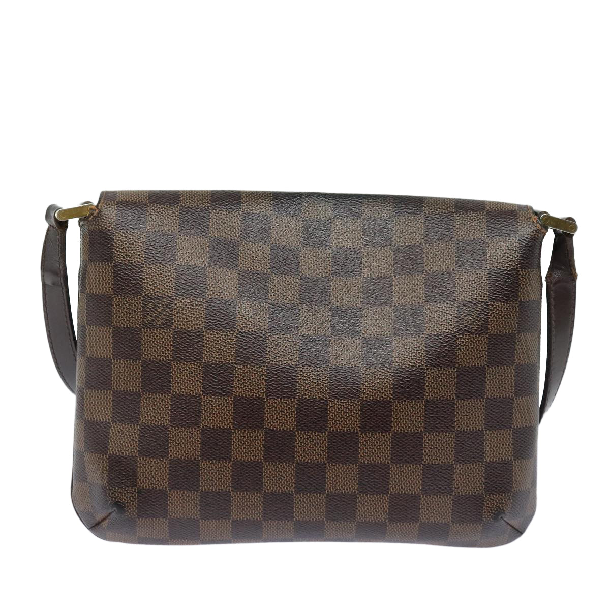 LOUIS VUITTON Damier Ebene Musette Tango Shoulder Bag N51301 LV Auth 85566