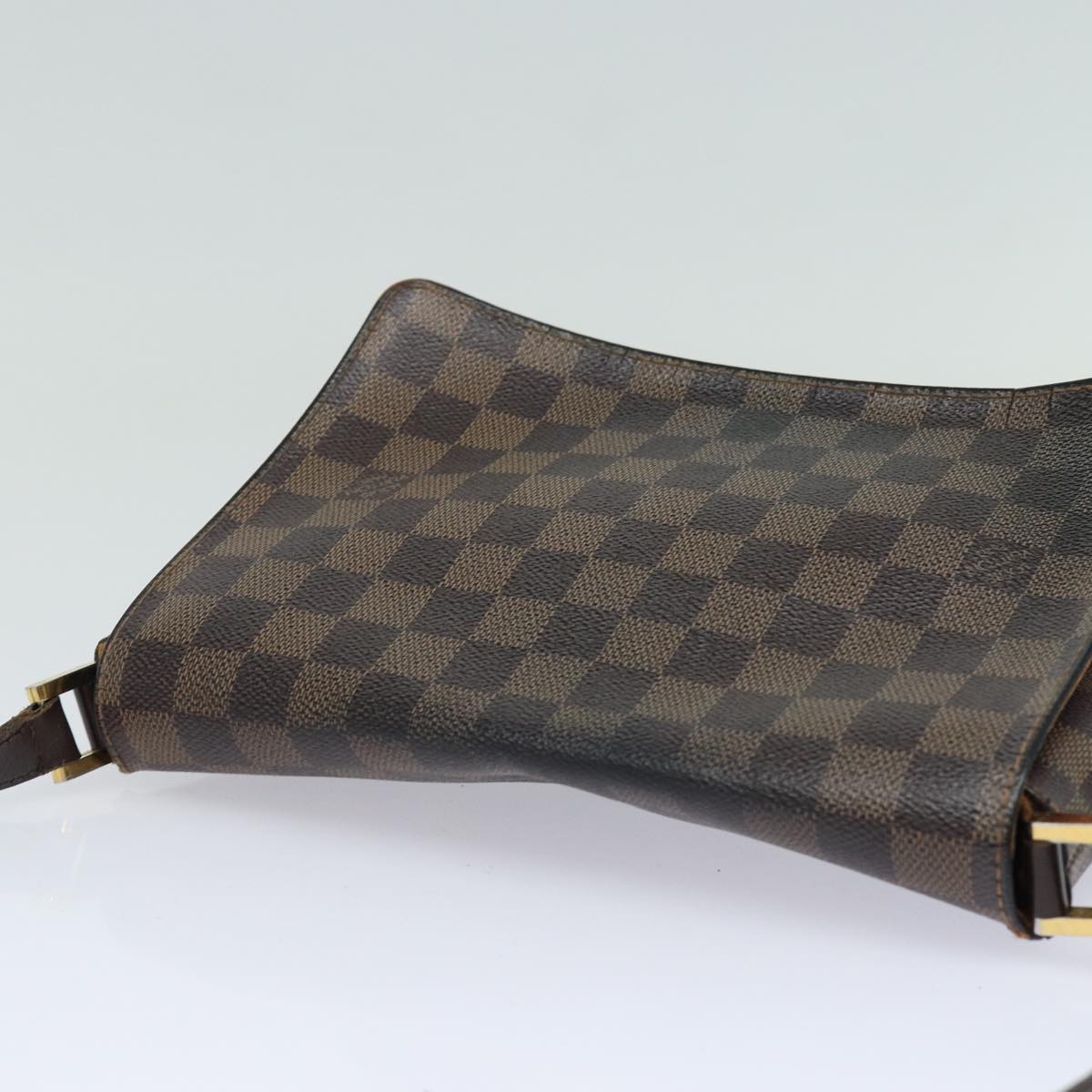 LOUIS VUITTON Damier Ebene Musette Tango Shoulder Bag N51301 LV Auth 85566