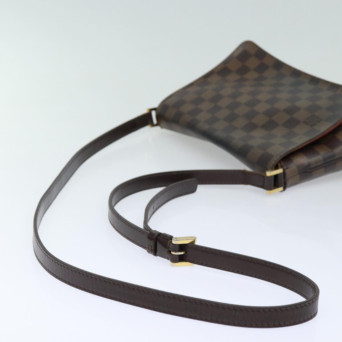 LOUIS VUITTON Damier Ebene Musette Tango Shoulder Bag N51301 LV Auth 85566