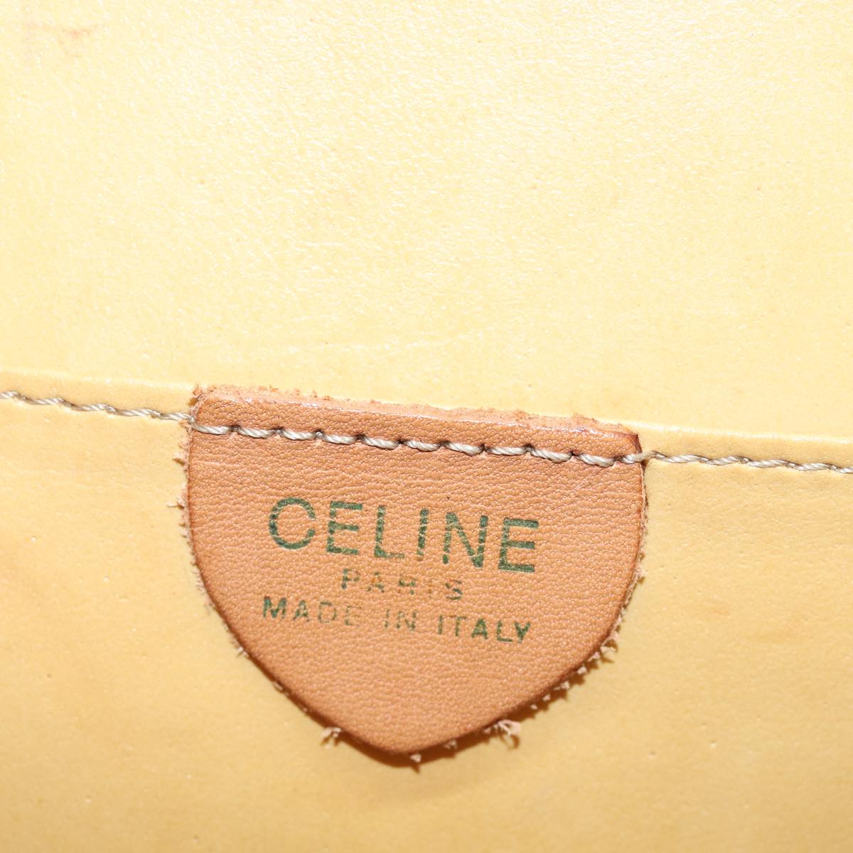 CELINE Macadam Canvas Shoulder Bag PVC Leather Brown Gold Auth 85575