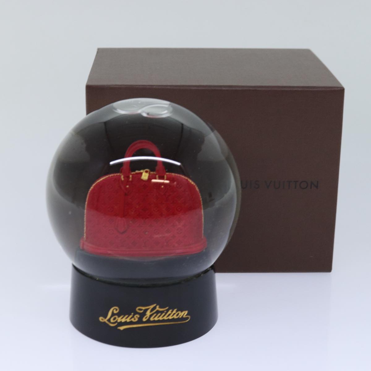 LOUIS VUITTON Snow Globe Alma VIP Limited Clear Red LV Auth 85596