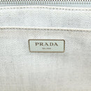 PRADA Bijoux Canapa PM Hand Bag Canvas 2way Gray Silver Auth 85622-18