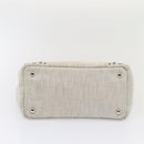 PRADA Bijoux Canapa PM Hand Bag Canvas 2way Gray Silver Auth 85622-5