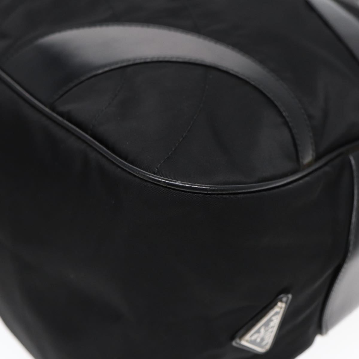 PRADA Shoulder Bag Nylon Black Silver Auth 85626