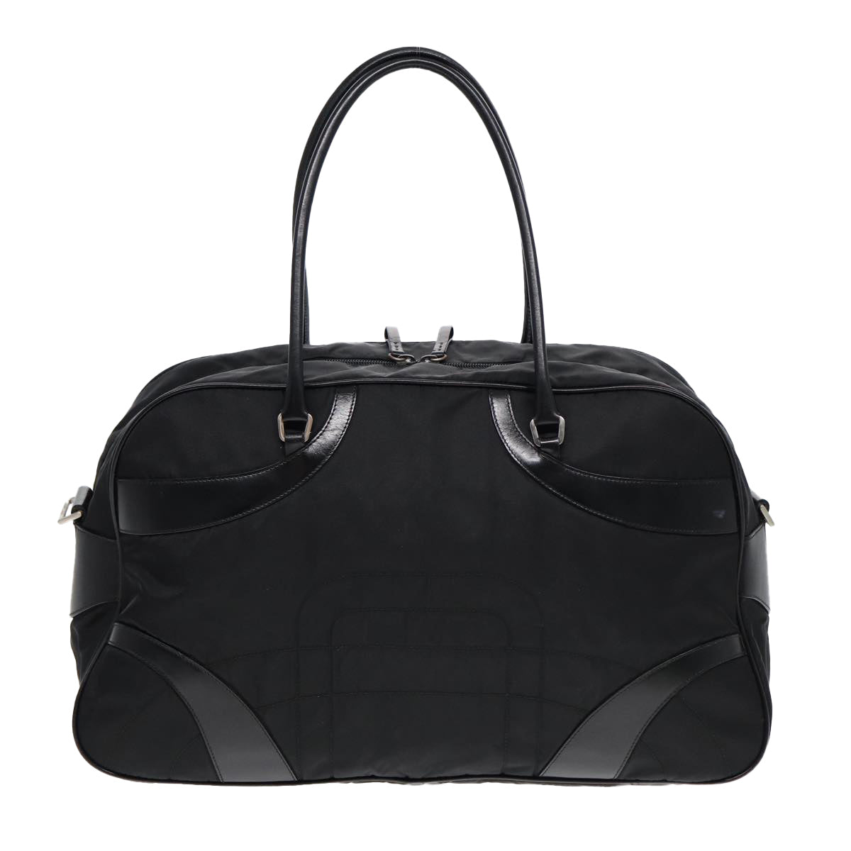 PRADA Shoulder Bag Nylon Black Silver Auth 85626 - 0