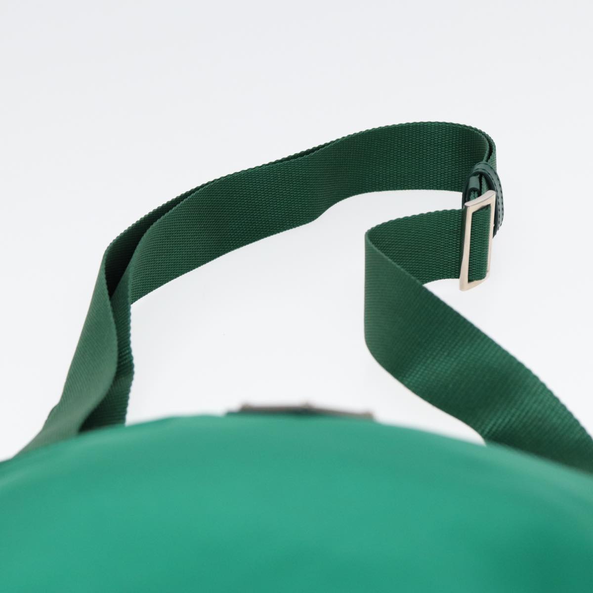 PRADA Shoulder Bag Nylon Green Silver Auth 85632