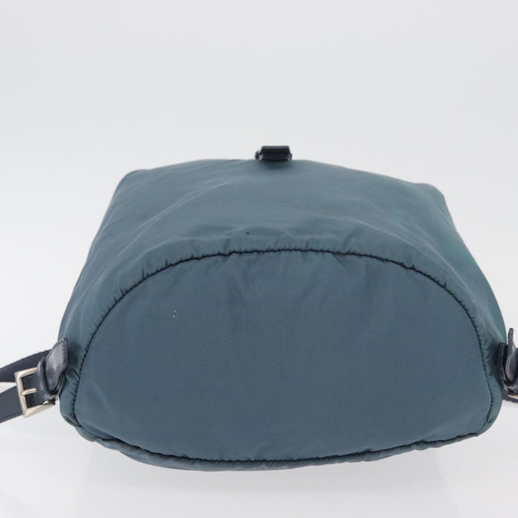 PRADA Backpack Nylon Blue Silver Auth 85634