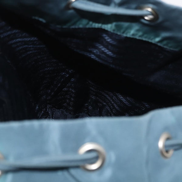 PRADA Backpack Nylon Blue Silver Auth 85634