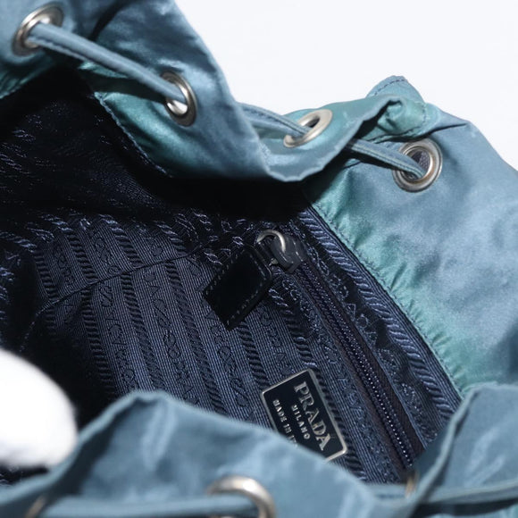 PRADA Backpack Nylon Blue Silver Auth 85634