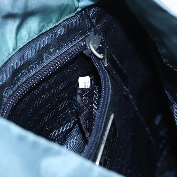 PRADA Backpack Nylon Blue Silver Auth 85634