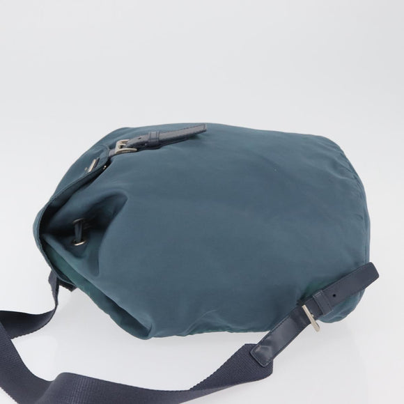 PRADA Backpack Nylon Blue Silver Auth 85634
