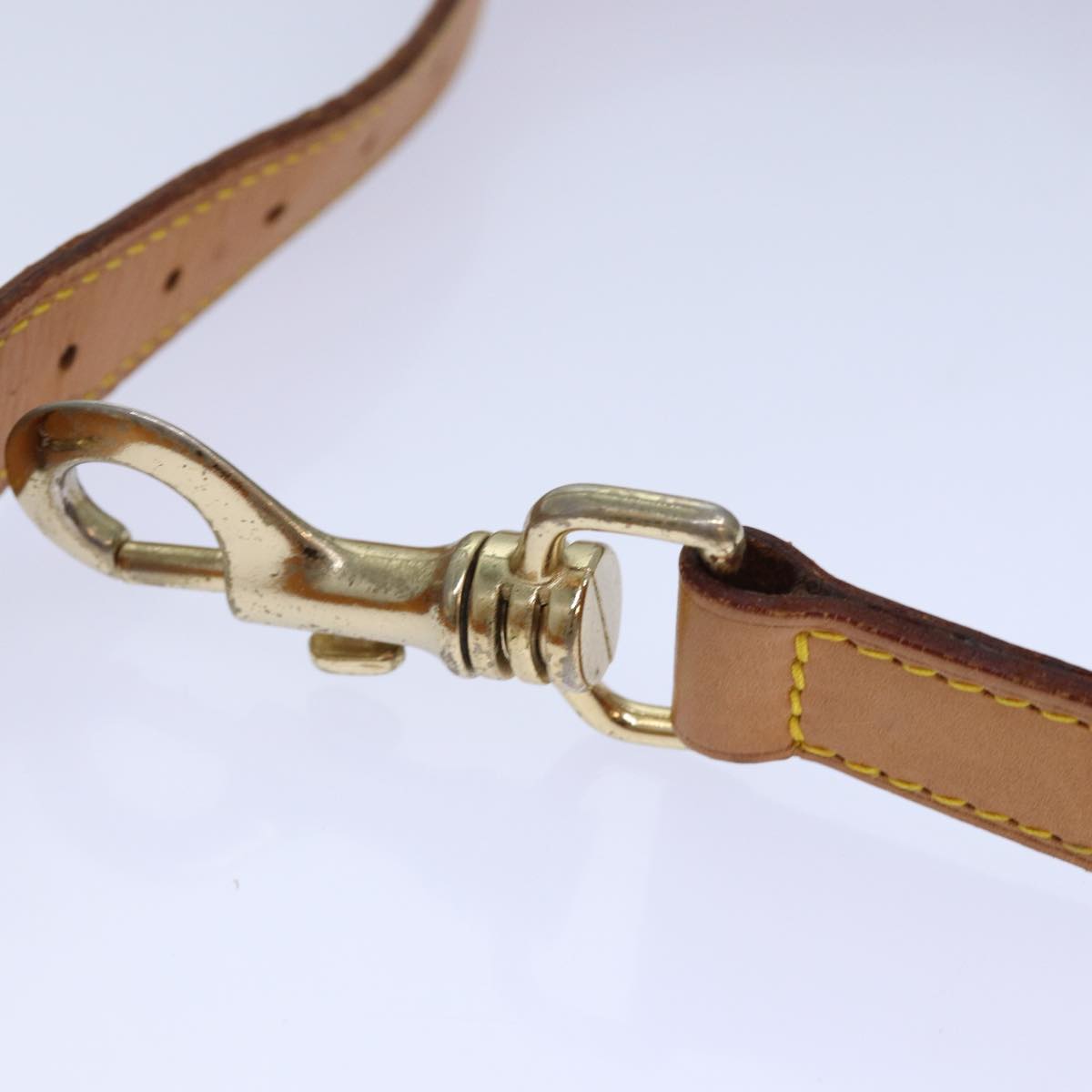 LOUIS VUITTON Adjustable Shoulder Strap Leather 31.9""-39.4"" Beige Auth 85655