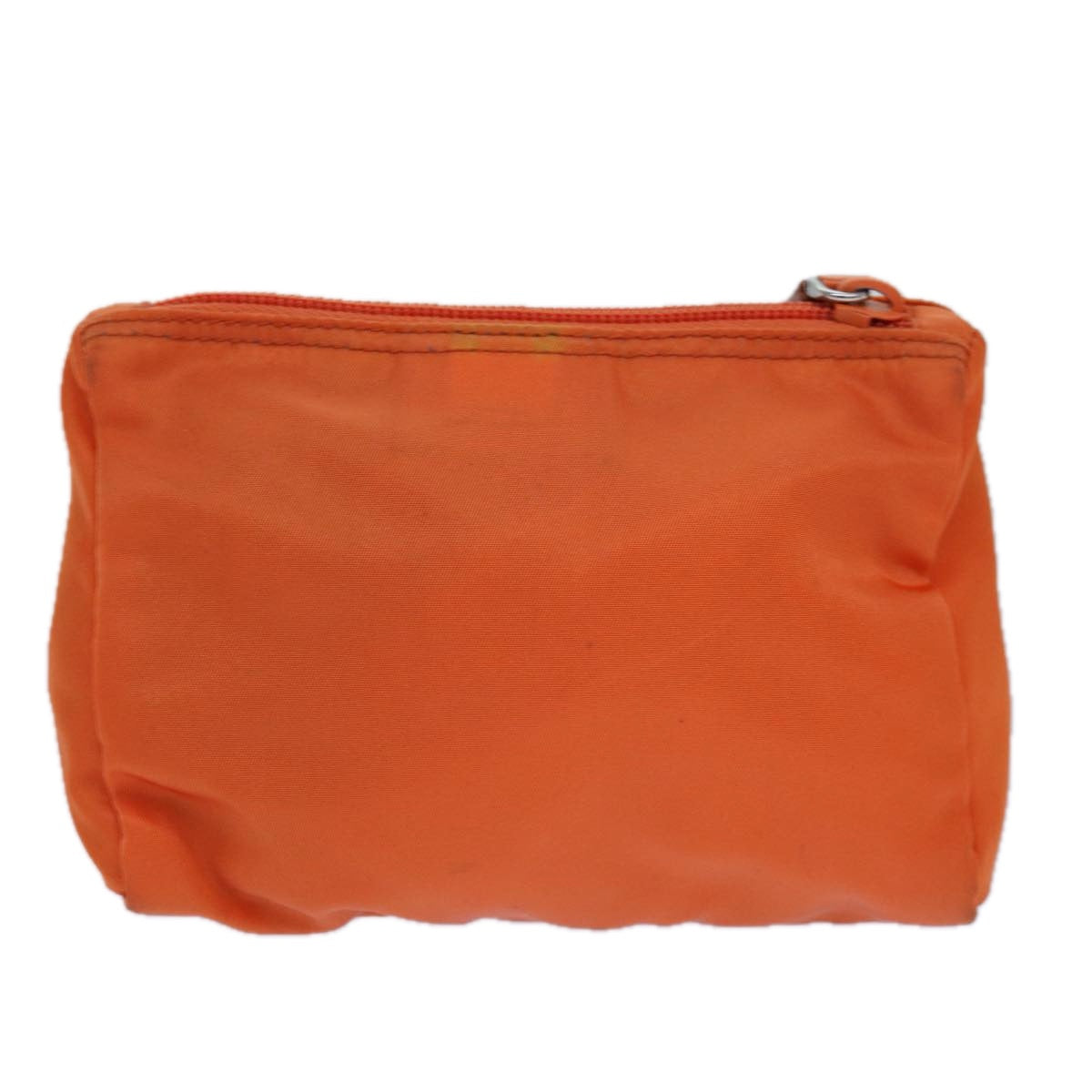 PRADA Pouch Nylon Silver Orange Auth 85656 - 0