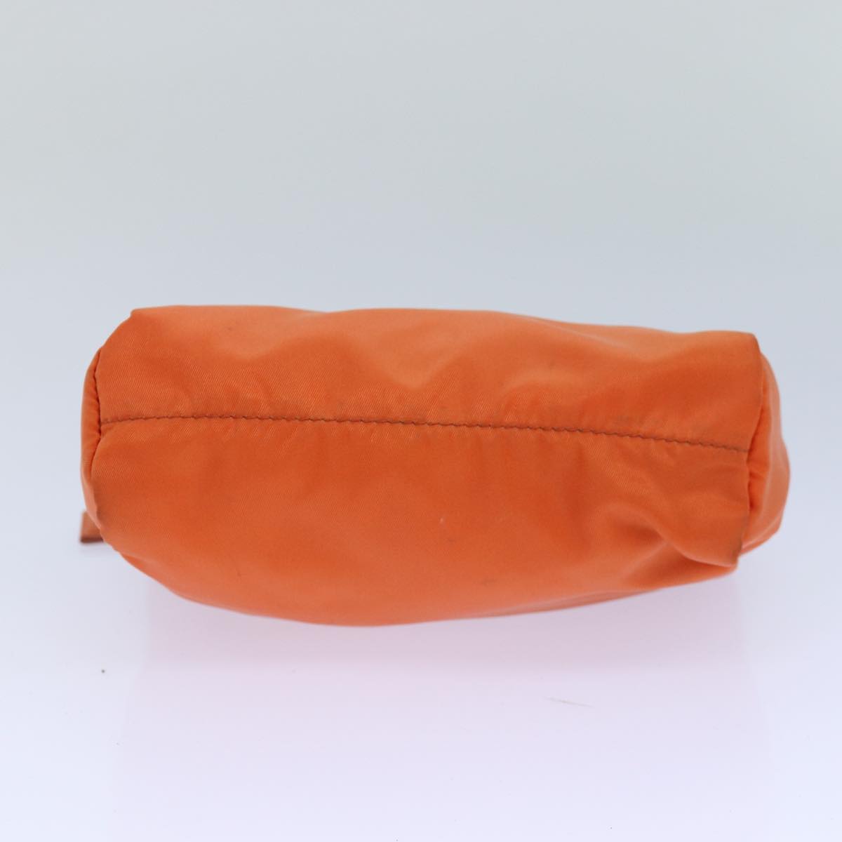 PRADA Pouch Nylon Silver Orange Auth 85656