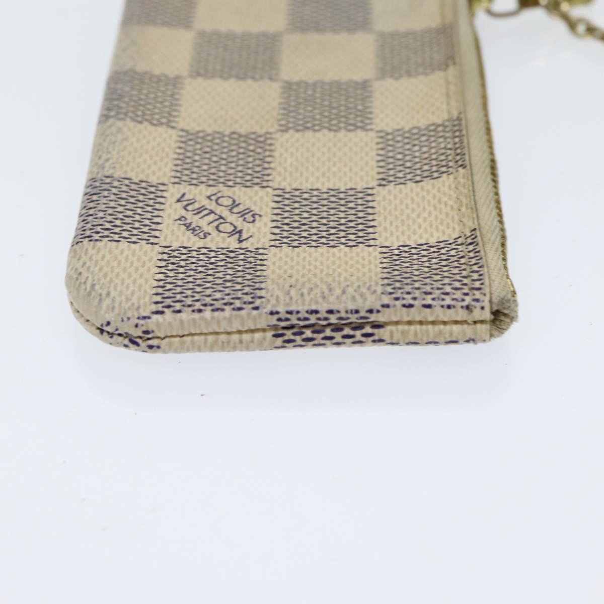 LOUIS VUITTON Damier Azur Pochette Cles Coin Purse N62659 LV Auth 85657