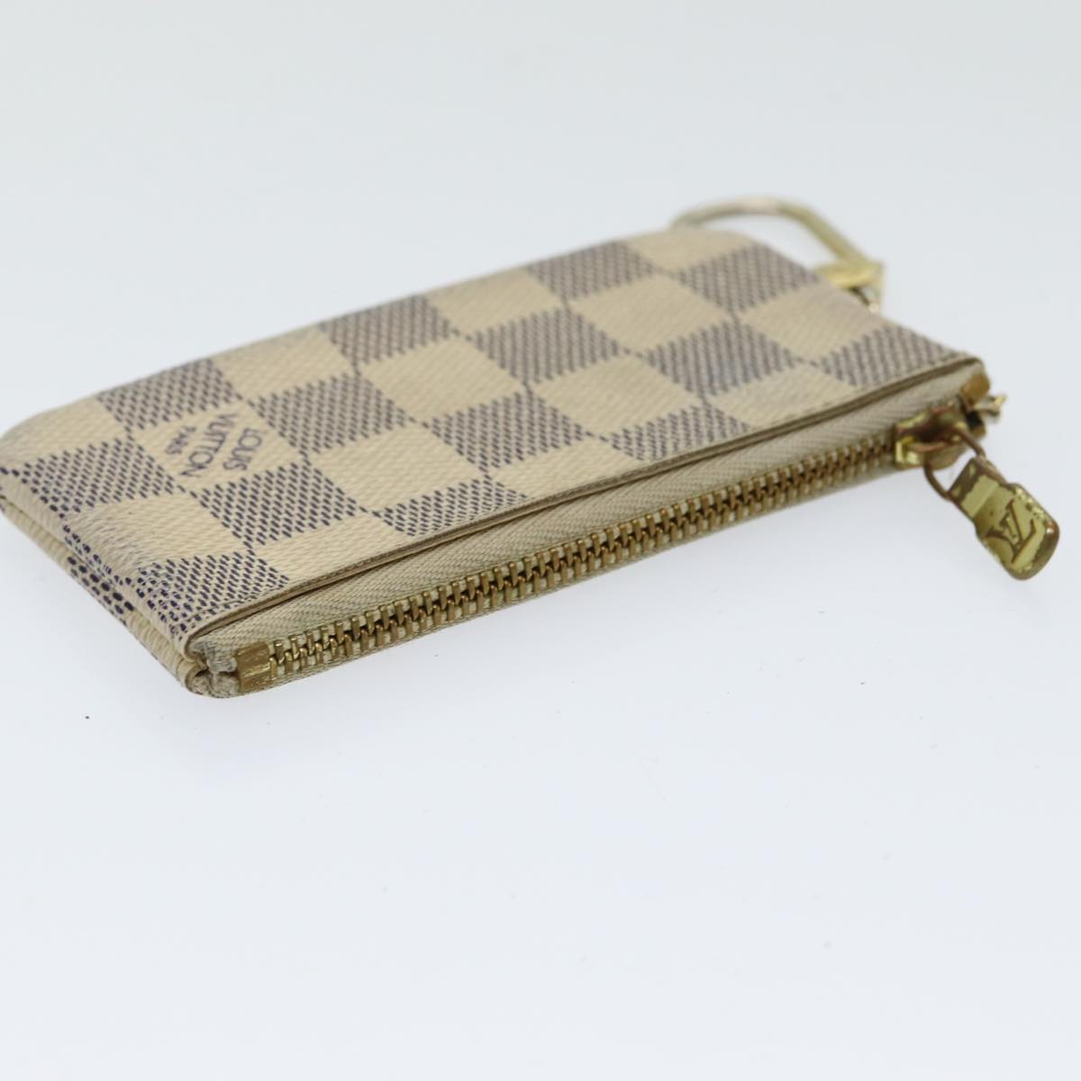 LOUIS VUITTON Damier Azur Pochette Cles Coin Purse N62659 LV Auth 85657