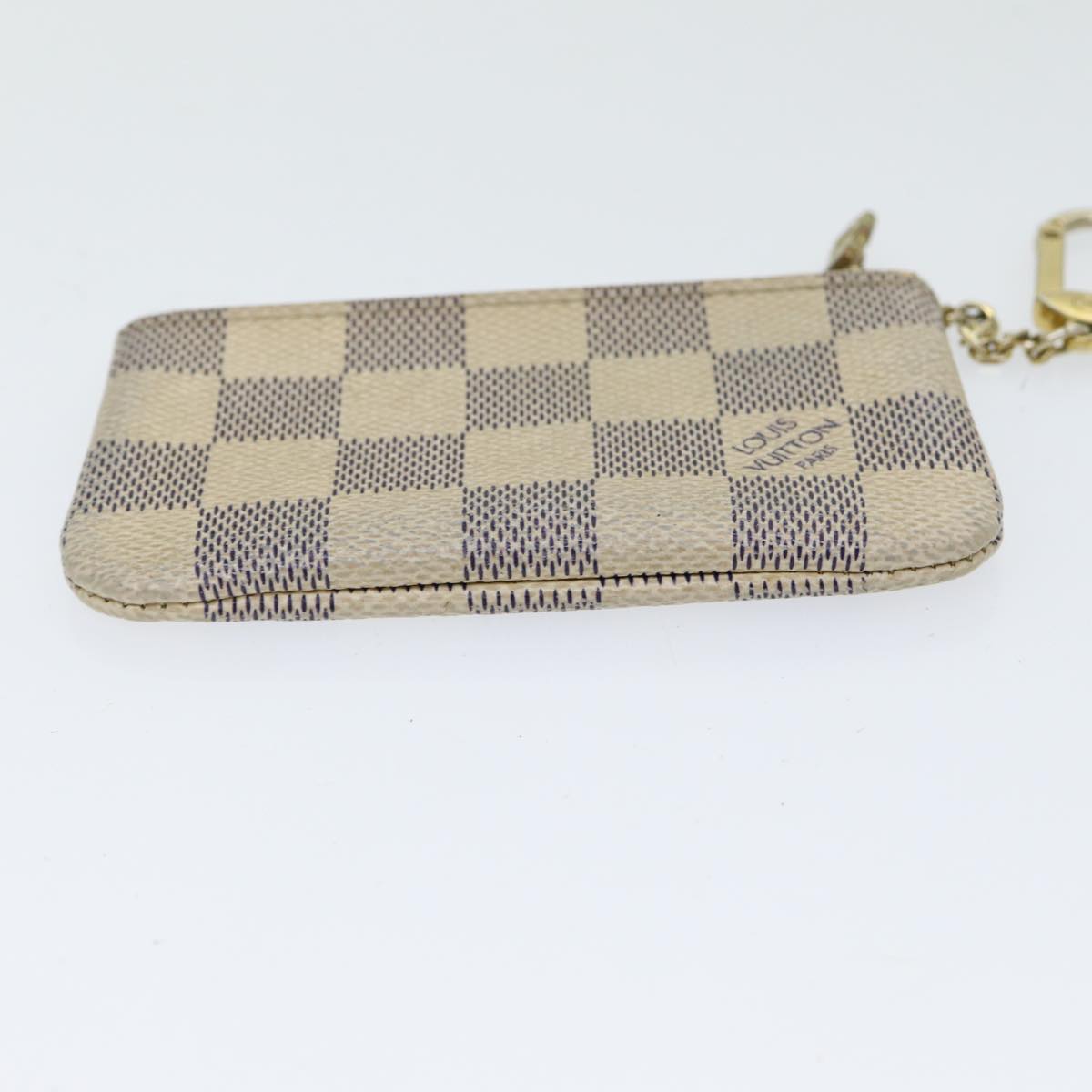 LOUIS VUITTON Damier Azur Pochette Cles Coin Purse N62659 LV Auth 85657