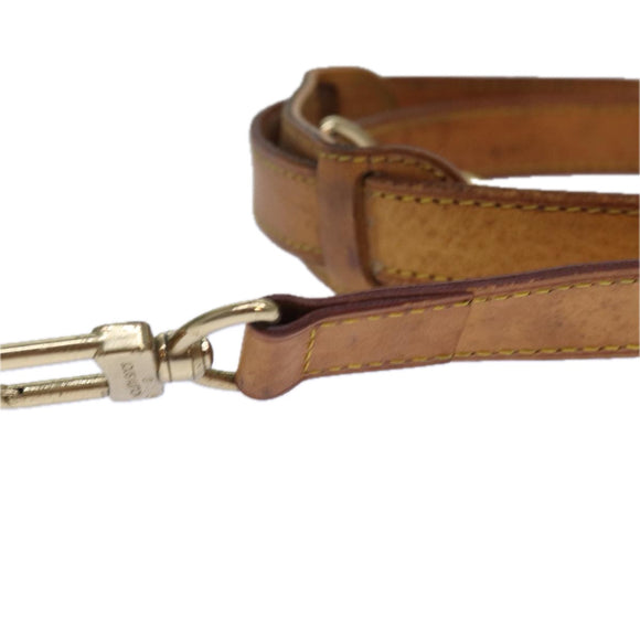LOUIS VUITTON Adjustable Shoulder Strap Leather 35""""""""-42.1"""""""" Beige LV Auth 85658