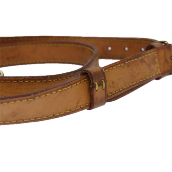 LOUIS VUITTON Adjustable Shoulder Strap Leather 35""""""""-42.1"""""""" Beige LV Auth 85658