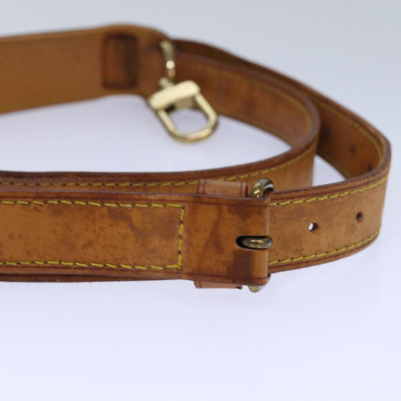 LOUIS VUITTON Adjustable Shoulder Strap Leather 35""""""""-42.1"""""""" Beige LV Auth 85658