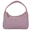 PRADA Hand Bag Nylon Pink Silver Auth 85665-13