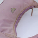 PRADA Hand Bag Nylon Pink Silver Auth 85665-6