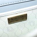 Christian Dior Honeycomb Canvas Shoulder Bag PVC Leather White Gold Auth 85684-17
