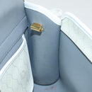 Christian Dior Honeycomb Canvas Shoulder Bag PVC Leather White Gold Auth 85684-19