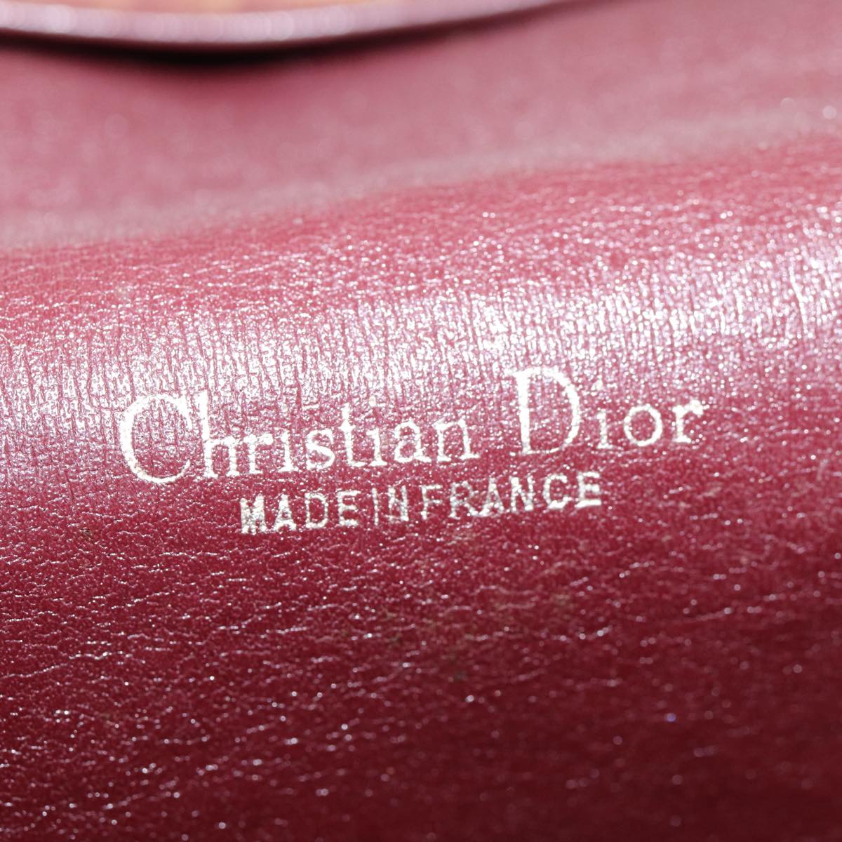 Christian Dior Trotter Canvas Shoulder Bag Red Gold Auth 85685