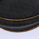 Christian Dior Honeycomb Canvas Shoulder Bag PVC Leather Brown Silver Auth 85690-15