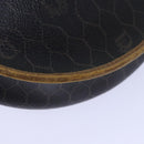 Christian Dior Honeycomb Canvas Shoulder Bag PVC Leather Brown Silver Auth 85690-10