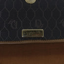 Christian Dior Honeycomb Canvas Shoulder Bag PVC Leather Brown Silver Auth 85690-18