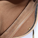 Christian Dior Honeycomb Canvas Shoulder Bag PVC Leather Brown Silver Auth 85690-12