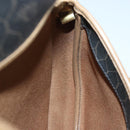 Christian Dior Honeycomb Canvas Shoulder Bag PVC Leather Brown Silver Auth 85690-19
