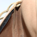 Christian Dior Honeycomb Canvas Shoulder Bag PVC Leather Brown Silver Auth 85690-20