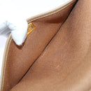 Christian Dior Honeycomb Canvas Shoulder Bag PVC Leather Brown Silver Auth 85690-21